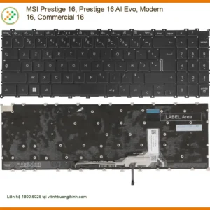 Bàn phím Laptop MSI Prestige 16 AI Evo – Thay Lắp Nhanh Tại TPHCM Giá Rẻ