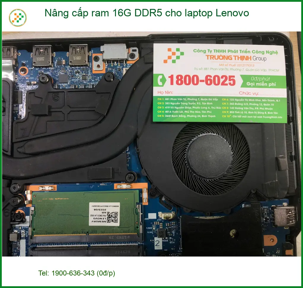 Chị Yến tìm chỗ nâng cấp ram 16G DDR5 laptop Lenovo Quận Bình Tân ảnh thực tế 1