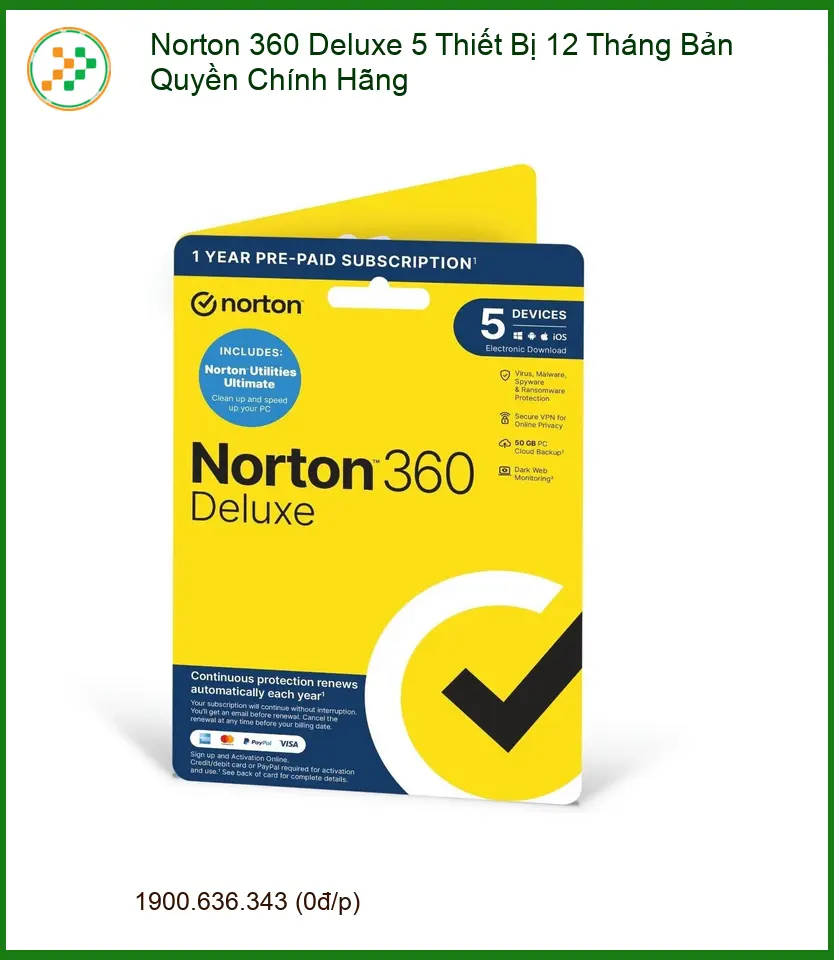 Norton 360 Deluxe 5 Thiết Bị - Cửa Hàng TPHCM | Lắp Đặt Tận Nơi