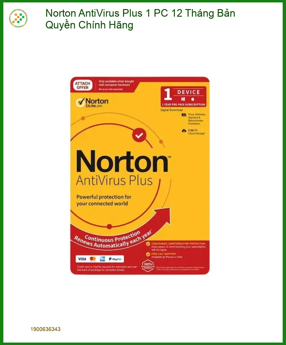 Antivirus Norton Plus 1 PC 12 Tháng - Cài Đặt Tại Cửa Hàng Nhanh Chóng