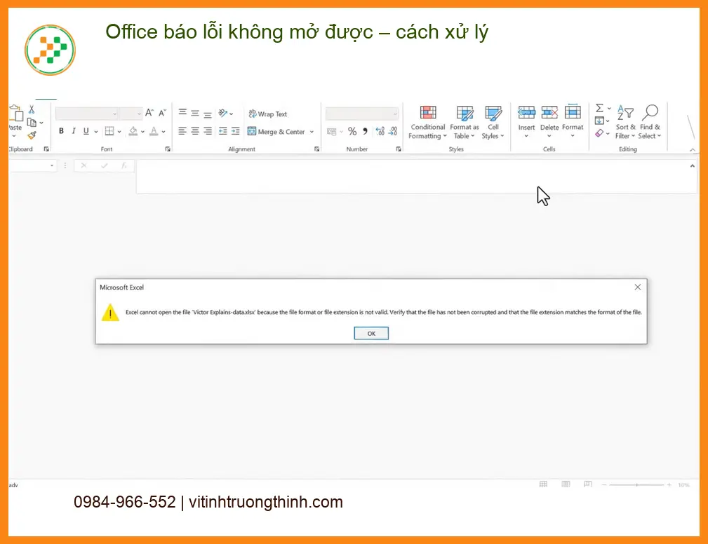 Văn phòng Office báo lỗi không mở được – Trung tâm hỗ trợ TPHCM