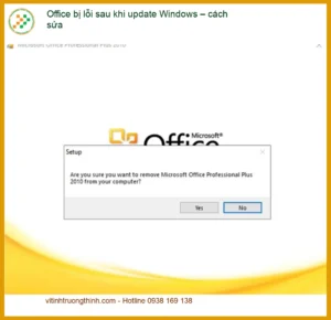 Văn phòng Office bị lỗi sau khi update Windows – cách sửa nhanh TPHCM