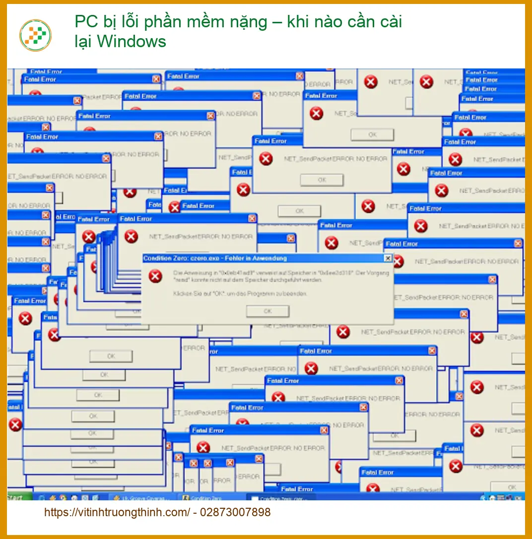 PC bị lỗi phần mềm nặng khi nào cài lại Windows - Trung tâm hỗ trợ gần đây