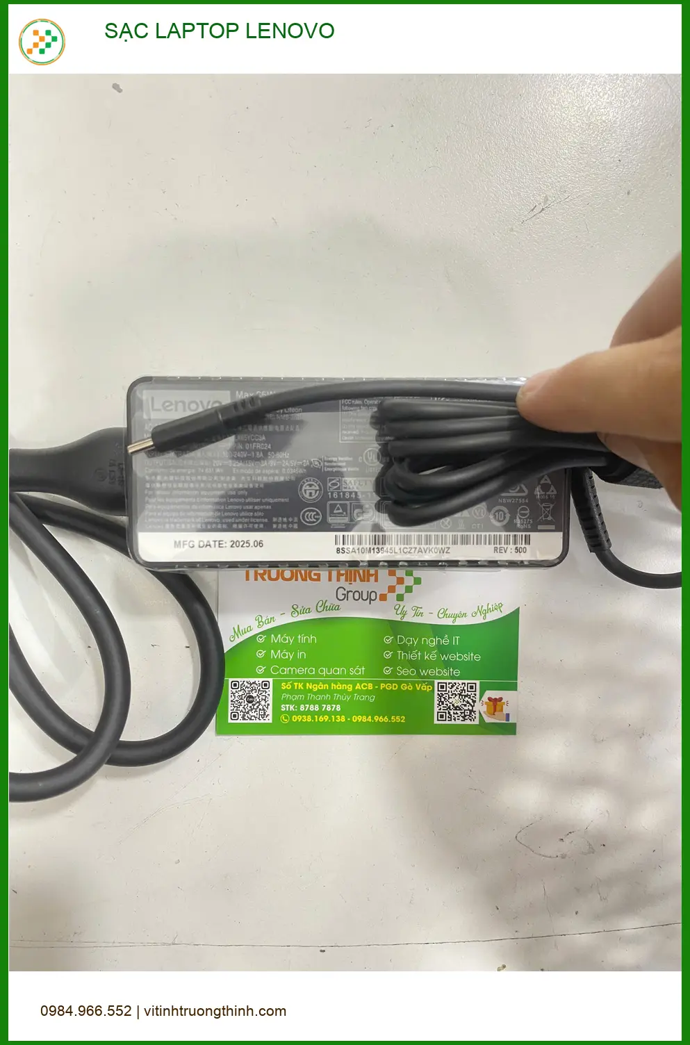 Cửa hàng SẠC LAPTOP LENOVO Quận Gò Vấp uy tín lấy ngay - Chú Phúc tìm sạc gấp ảnh thực tế 1
