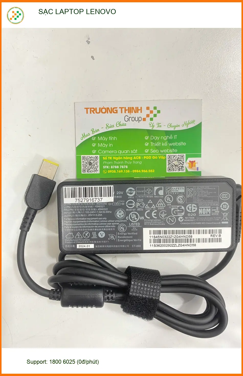 Cửa hàng SẠC LAPTOP LENOVO Quận Gò Vấp uy tín lấy ngay - Chú Phúc tìm sạc gấp ảnh thực tế 2