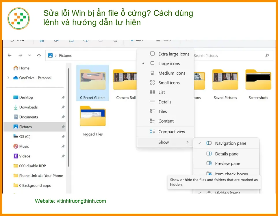 Sửa lỗi Win bị ẩn file ổ cứng: Lệnh tự hiện - Trung tâm hỗ trợ TPHCM