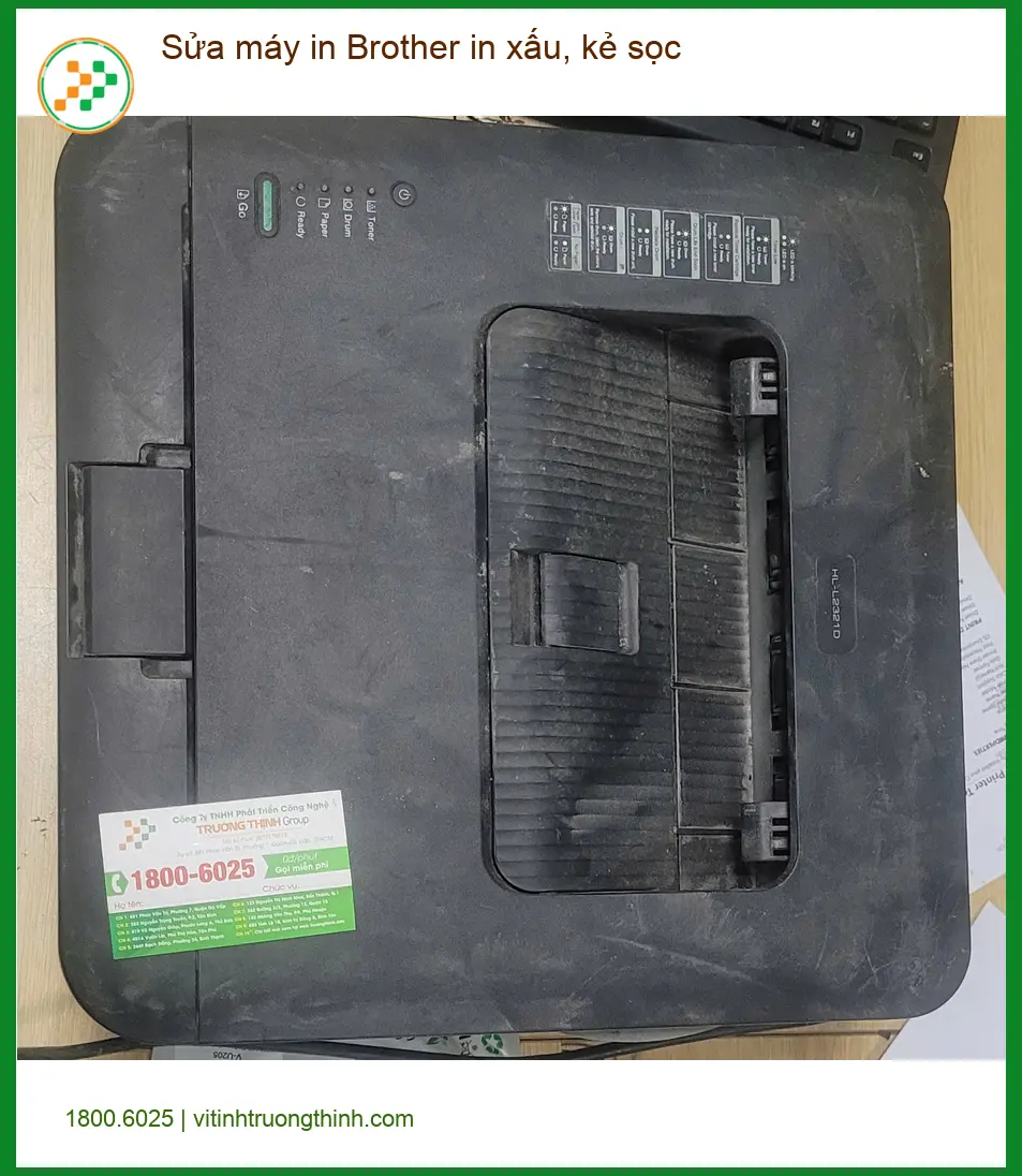 Chị Mai review dịch vụ sửa máy in Brother in xấu kẻ sọc Quận Bình Tân ảnh thực tế 2