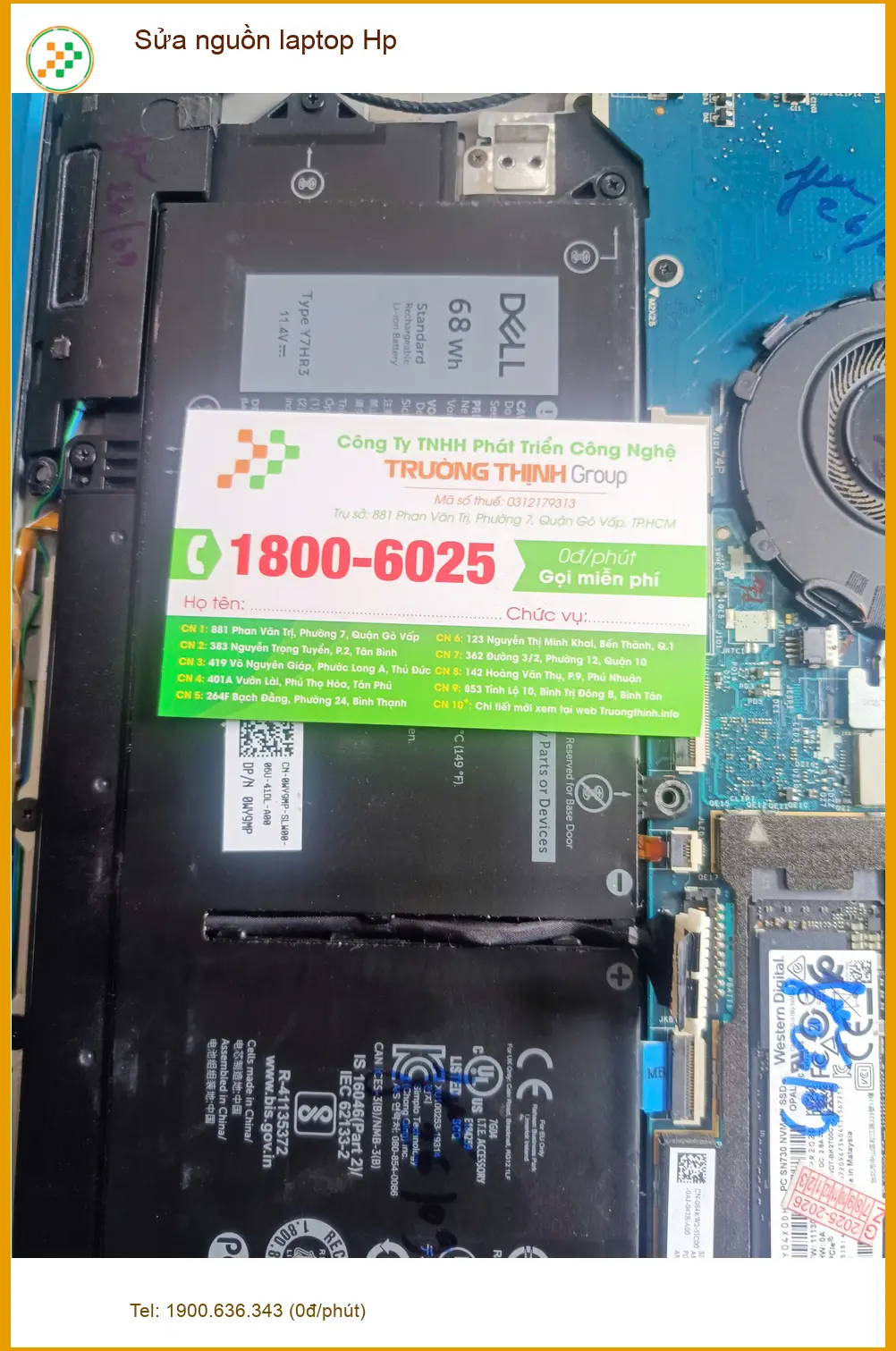 Dịch vụ sửa nguồn laptop Hp Quận Tân Phú uy tín - Anh Quốc Cường kiến trúc sư ảnh thực tế 2