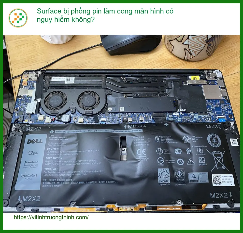 Surface bị phồng pin làm cong màn hình có nguy hiểm không? - Sửa Surface TPHCM