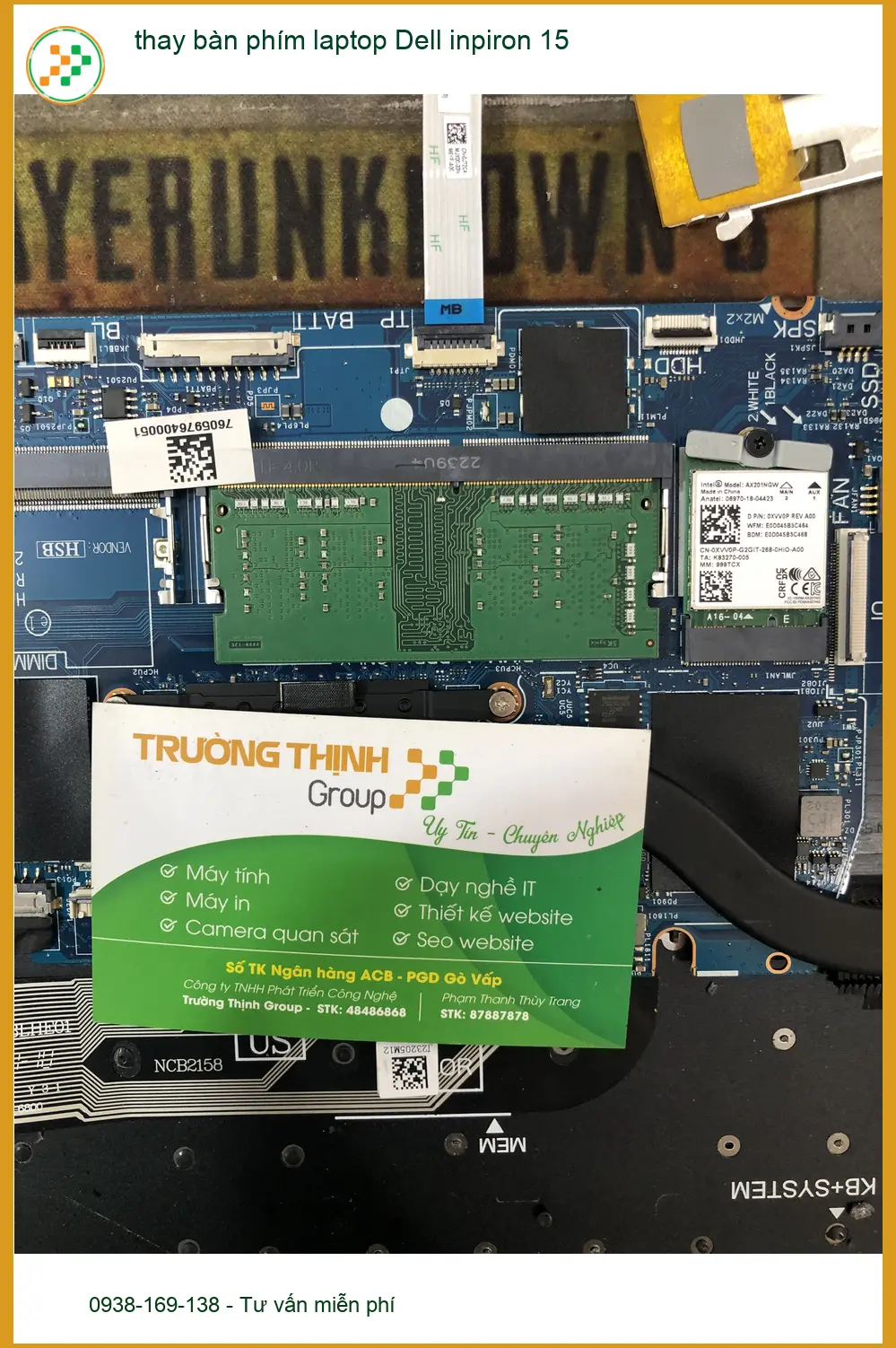 Anh Khoa thay bàn phím laptop Dell inpiron 15 Quận Bình Thạnh
