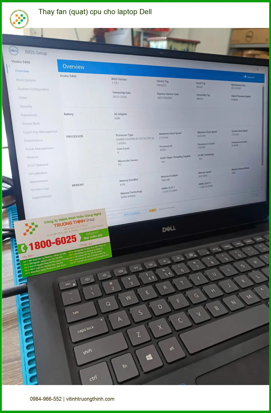 Anh Kiệt IT tìm Trung tâm Thay fan (quạt) cpu laptop Dell Quận Tân Phú Uy tín