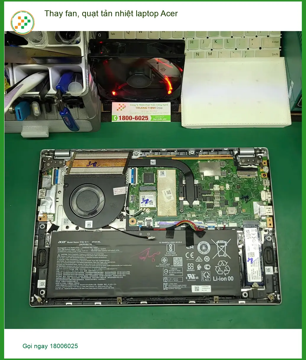 Anh Đạt thiết kế tìm dịch vụ thay quạt tản nhiệt laptop Acer Quận Tân Bình