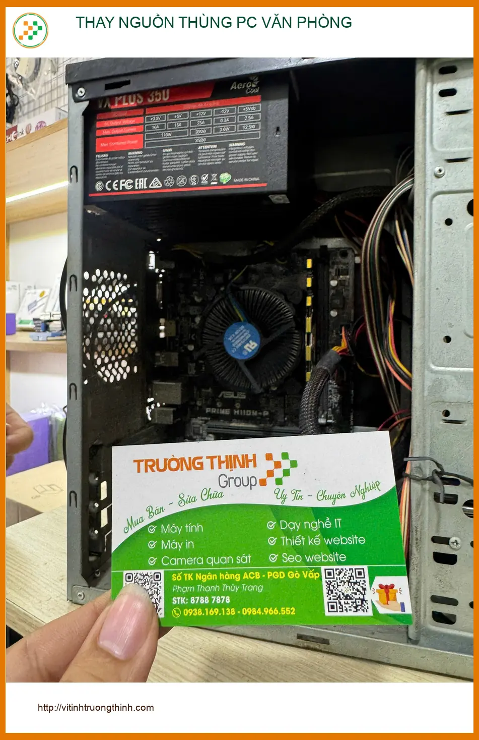 Chú Thái giám đốc cần thay nguồn thùng pc văn phòng Quận Tân Bình gấp