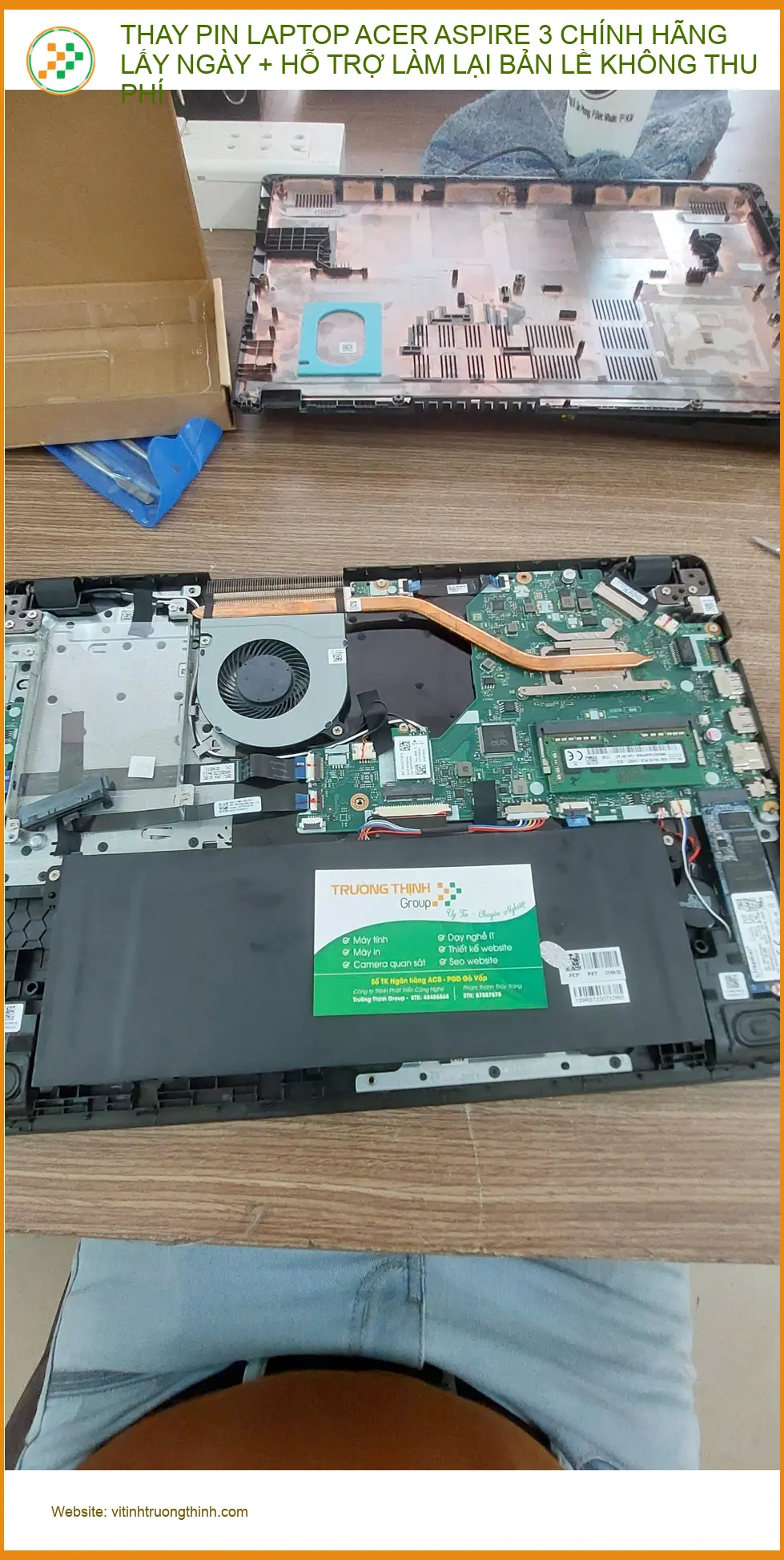 Anh Lâm Thay pin Acer Aspire 3, miễn phí bản lề Q.Phú Nhuận ảnh thực tế 2