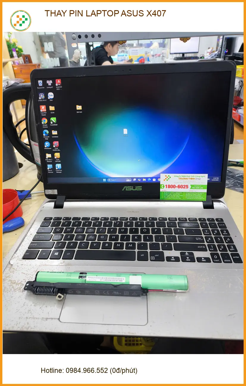 Chú Quang kế toán tìm Cửa hàng thay PIN LAPTOP ASUS X407 Quận Gò Vấp lấy ngay