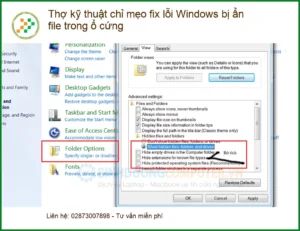 Windows Thợ kỹ thuật chỉ mẹo fix lỗi bị ẩn file trong ổ cứng – Fix nhanh