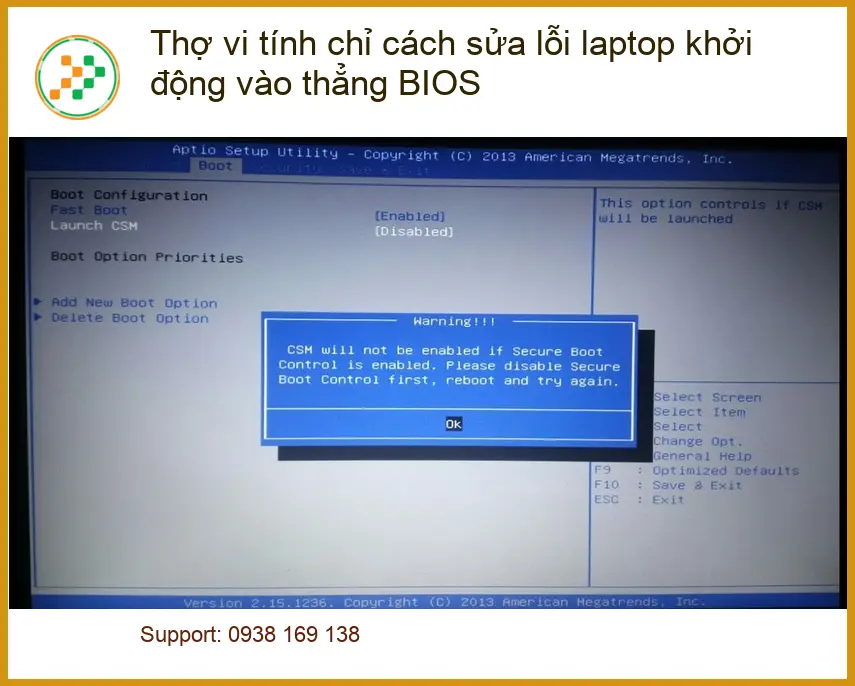 Thủ thuật sửa lỗi laptop khởi động thẳng BIOS - Thợ vi tính chỉ cách