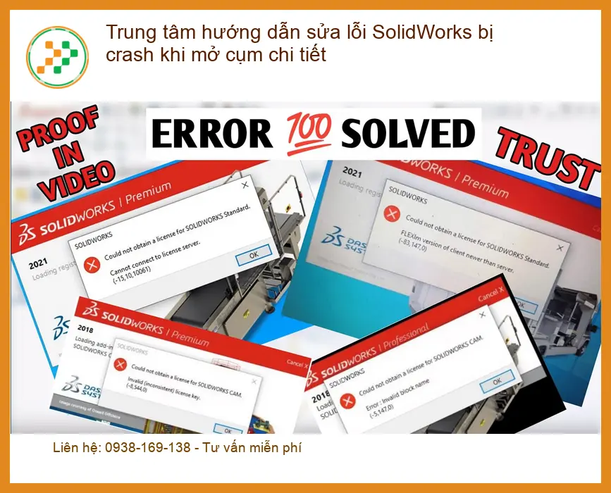 Thủ thuật SolidWorks crash khi mở cụm chi tiết - Cách tự xử lý tại nhà