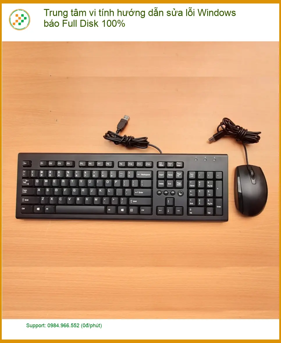 Sửa lỗi Full Disk 100% Windows - Trung tâm vi tính hỗ trợ nhanh