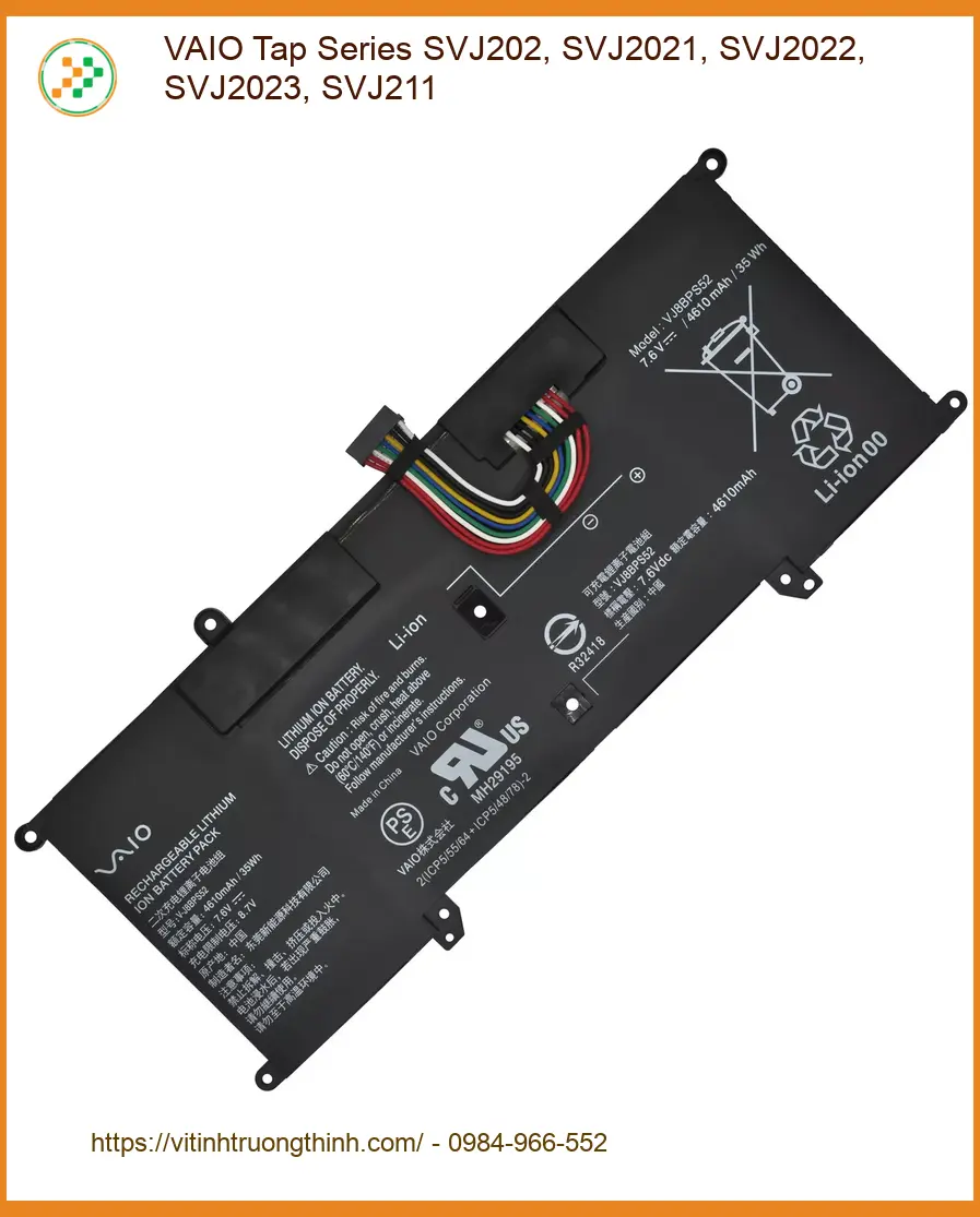 Pin Laptop VAIO Tap SVJ202, SVJ2021 - Thay Pin Laptop Lấy Ngay TPHCM