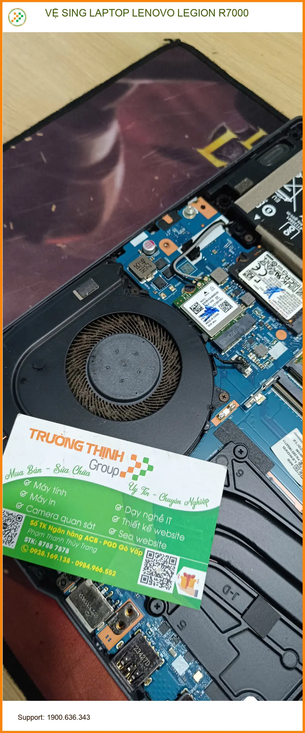 Anh Quang kỹ thuật viên - Vệ sinh Laptop Lenovo Legion R7000 Quận 9 giá rẻ ảnh thực tế 2