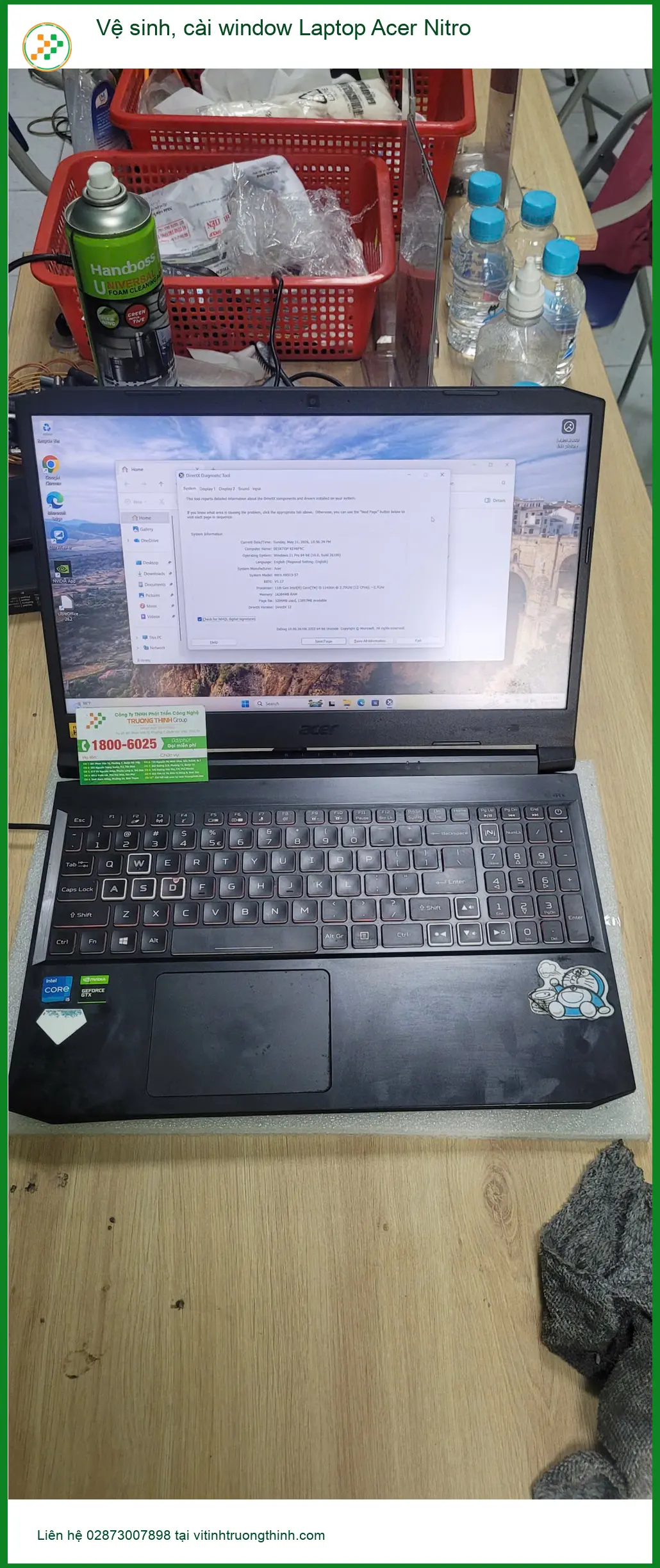 Anh Nam - Vệ sinh, cài window Laptop Acer Nitro Quận Bình Tân lấy liền ảnh thực tế 1
