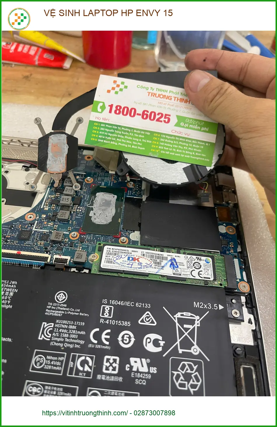 Bác Sơn hài lòng khi Vệ sinh Laptop HP Envy 15 Quận Phú Nhuận Uy tín