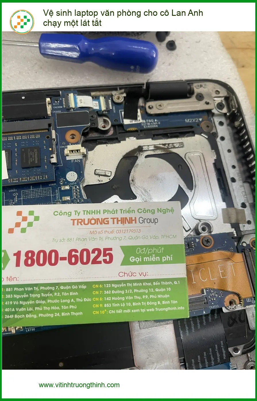 Chị Thủy kế toán Quận Phú Nhuận - Vệ sinh laptop văn phòng chạy lát tắt