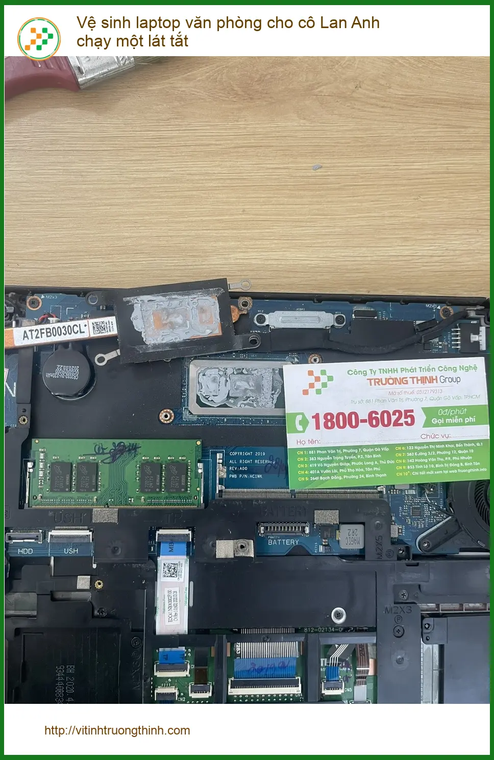 Chị Thủy kế toán Quận Phú Nhuận - Vệ sinh laptop văn phòng chạy lát tắt ảnh thực tế 1