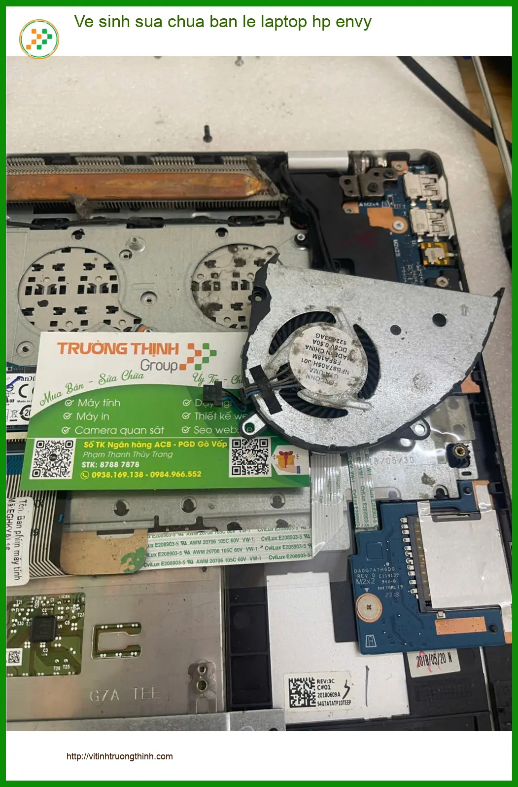 Anh Bình lập trình viên lo laptop Hp Envy nóng ran - Sửa chữa vệ sinh Quận Phú Nhuận