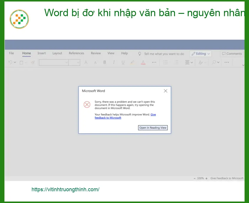 Văn phòng Word bị đơ khi nhập văn bản – Cách xử lý tại nhà