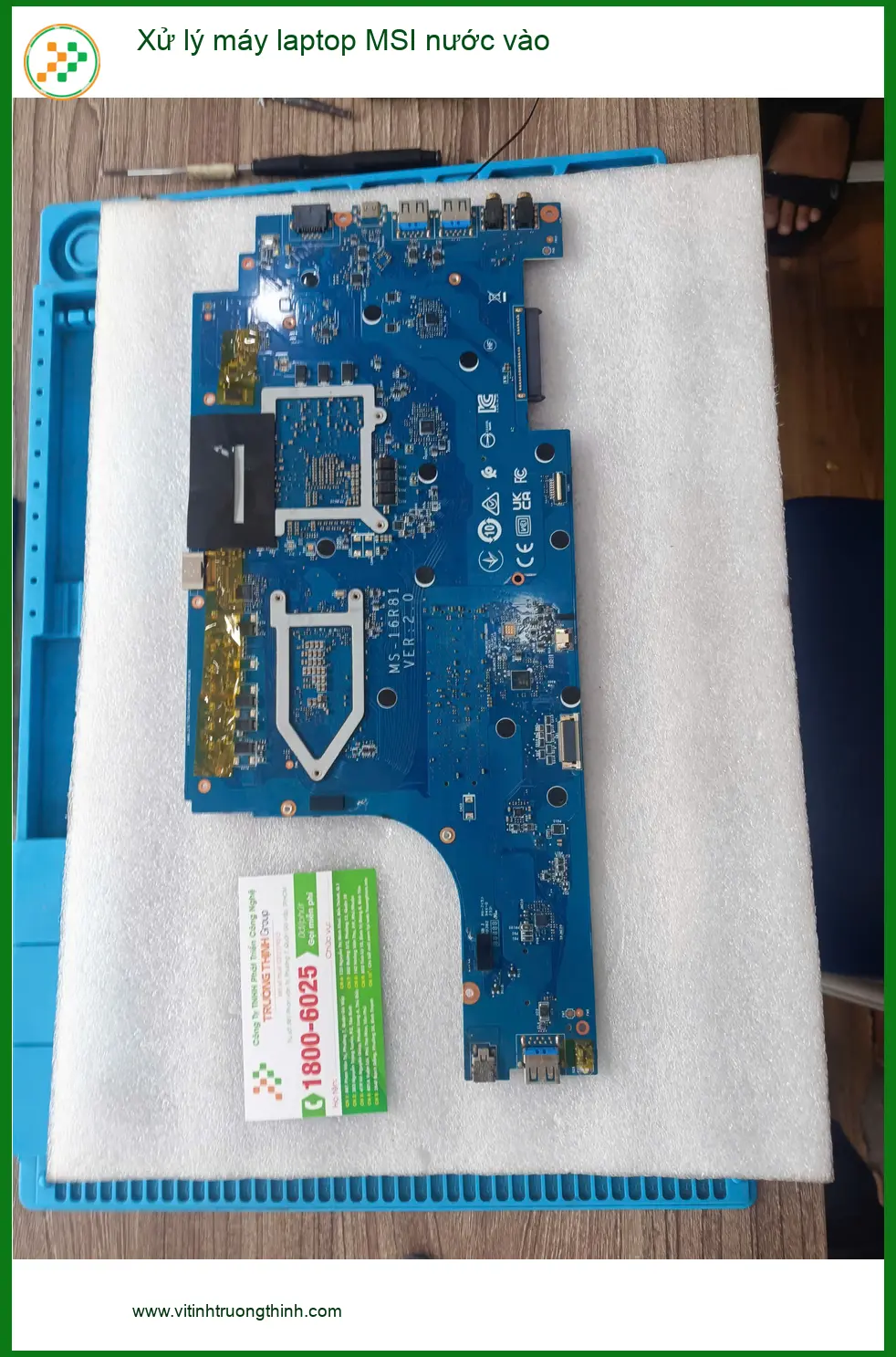Chị Mai giáo viên với ca Xử lý máy laptop MSI nước vào Quận Tân Phú
