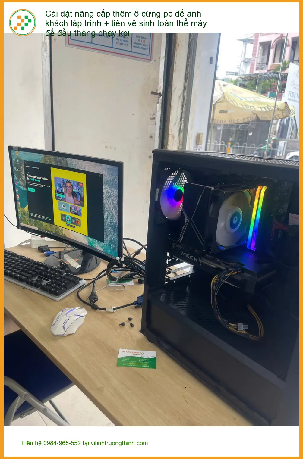 Dịch vụ cài đặt nâng cấp ổ cứng PC, vệ sinh uy tín - Anh Khánh lập trình ở Phú Nhuận ảnh thực tế 1