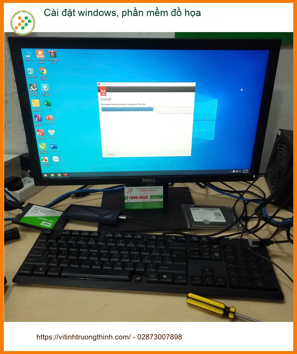 Chị Trâm nhân viên thiết kế cần cài Windows, phần mềm đồ họa Quận Tân Bình