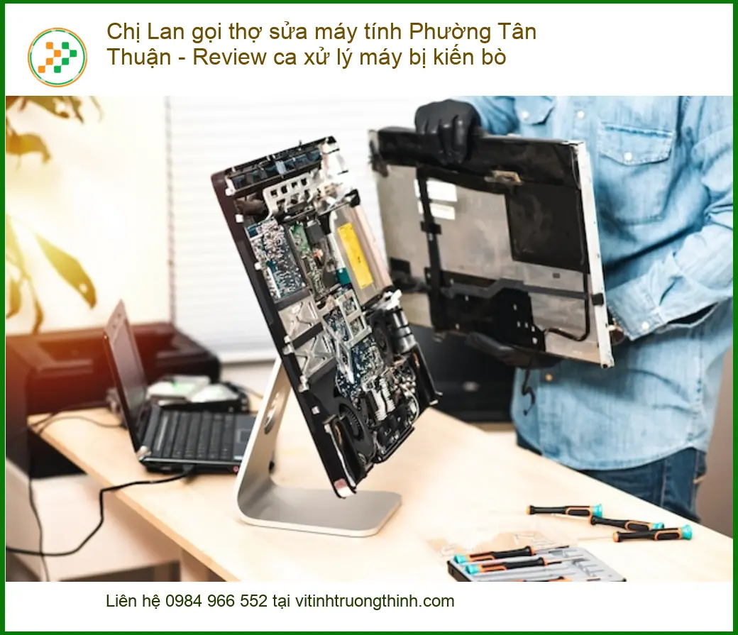Sửa máy tính Chị Lan P.Tân Thuận: Review ca xử lý kiến bò - Gọi thợ nhanh