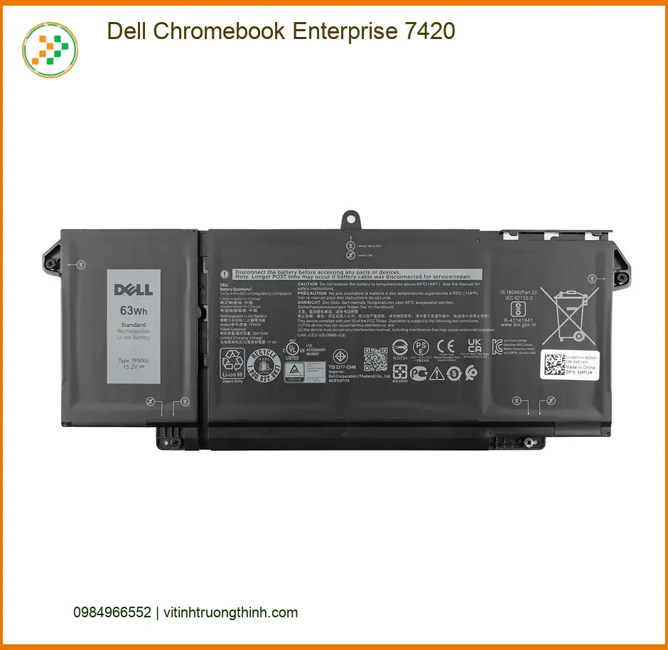 Pin Laptop Dell Chromebook Enterprise 7420 - Thay Nhanh - Giá Rẻ TPHCM