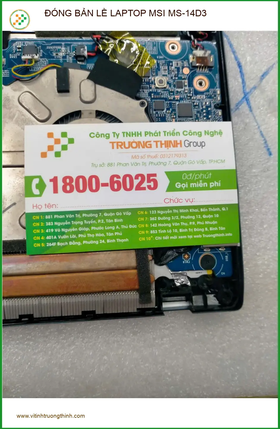 Anh Quang review dịch vụ sửa bản lề laptop MSI MS-14D3 Quận 12 uy tín ảnh thực tế 1