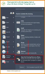 Khôi Phục Dữ Liệu File AutoCAD bị lỗi trên laptop Dell – Trung tâm uy tín TPHCM