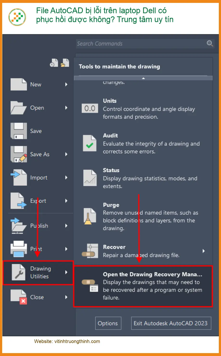 Khôi Phục Dữ Liệu File AutoCAD bị lỗi trên laptop Dell - Trung tâm uy tín TPHCM
