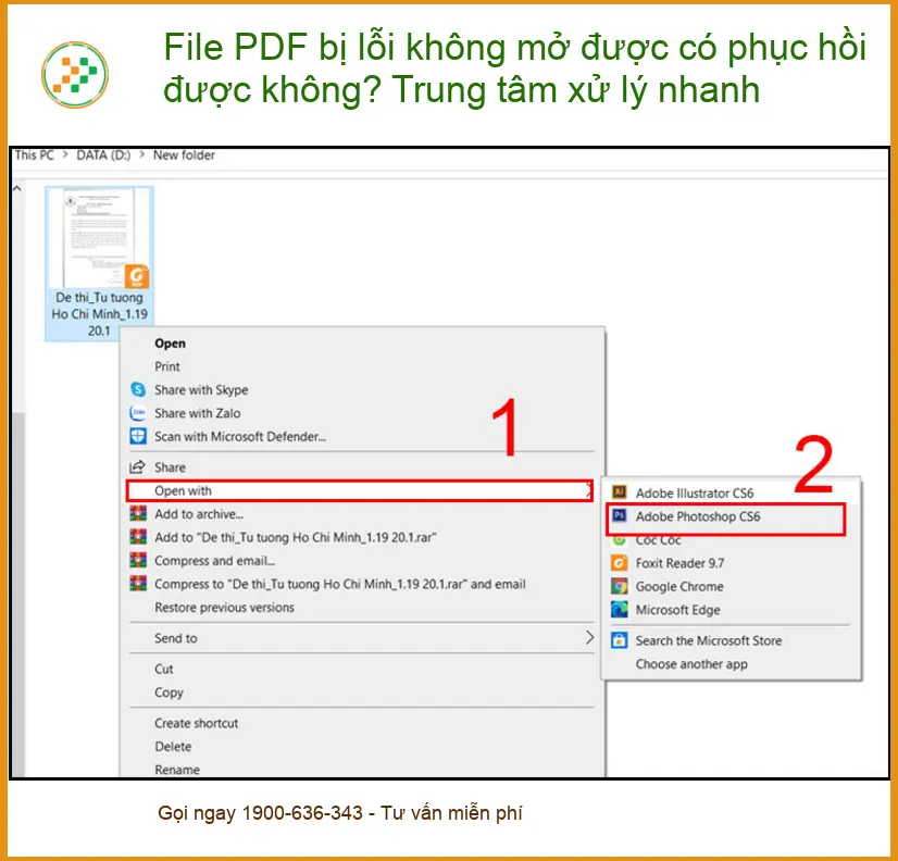Khôi Phục Dữ Liệu File PDF bị lỗi không mở được - Dịch vụ khôi phục uy tín