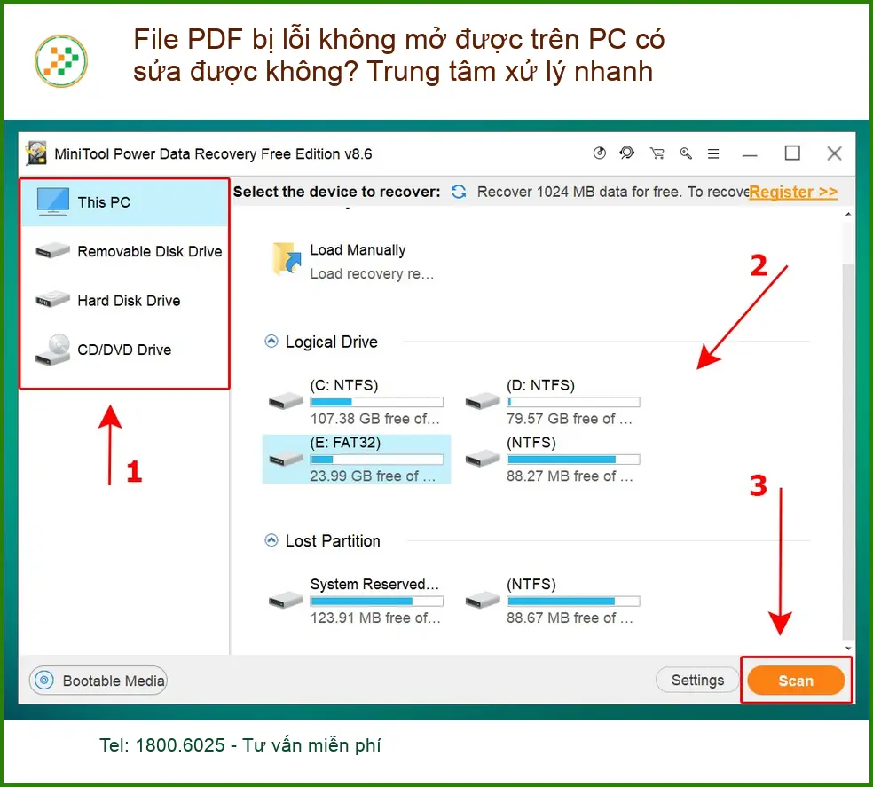 Khôi phục File PDF lỗi không mở được trên PC - Trung tâm xử lý nhanh
