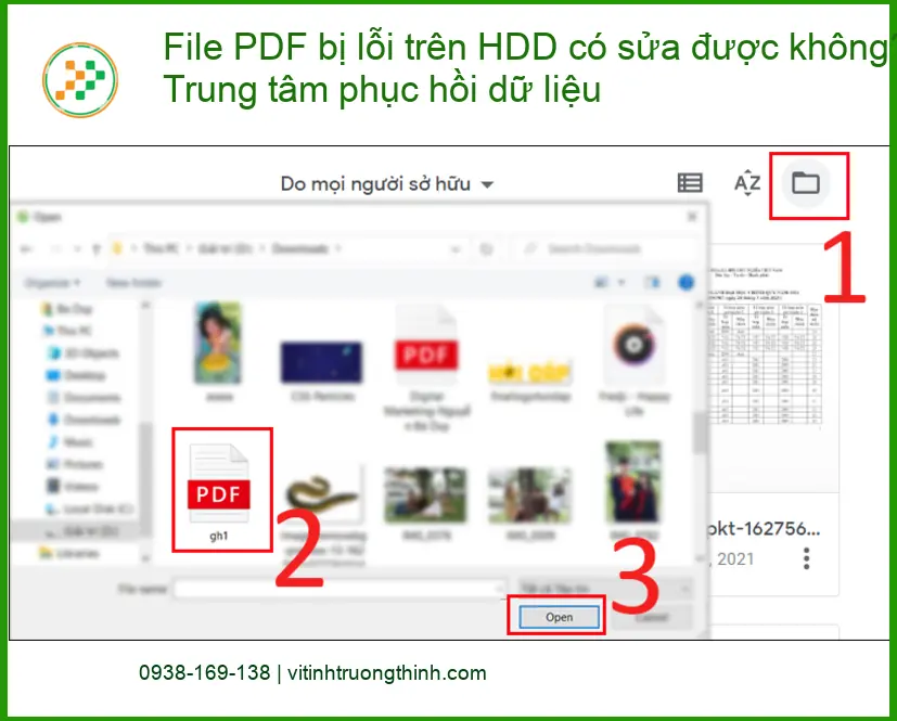 Khôi Phục Dữ Liệu File PDF bị lỗi HDD - Trung tâm cứu dữ liệu uy tín