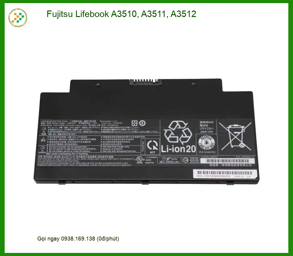 Pin Laptop Fujitsu Lifebook A3510, A3511, A3512 - Thay Nhanh Giá Rẻ TPHCM
