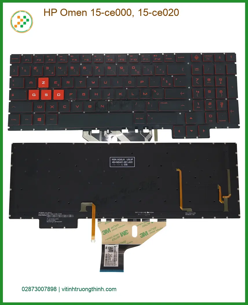 Bàn phím Laptop HP Omen 15-ce000, 15-ce020 - Thay Lấy Liền, Giá Tốt TPHCM