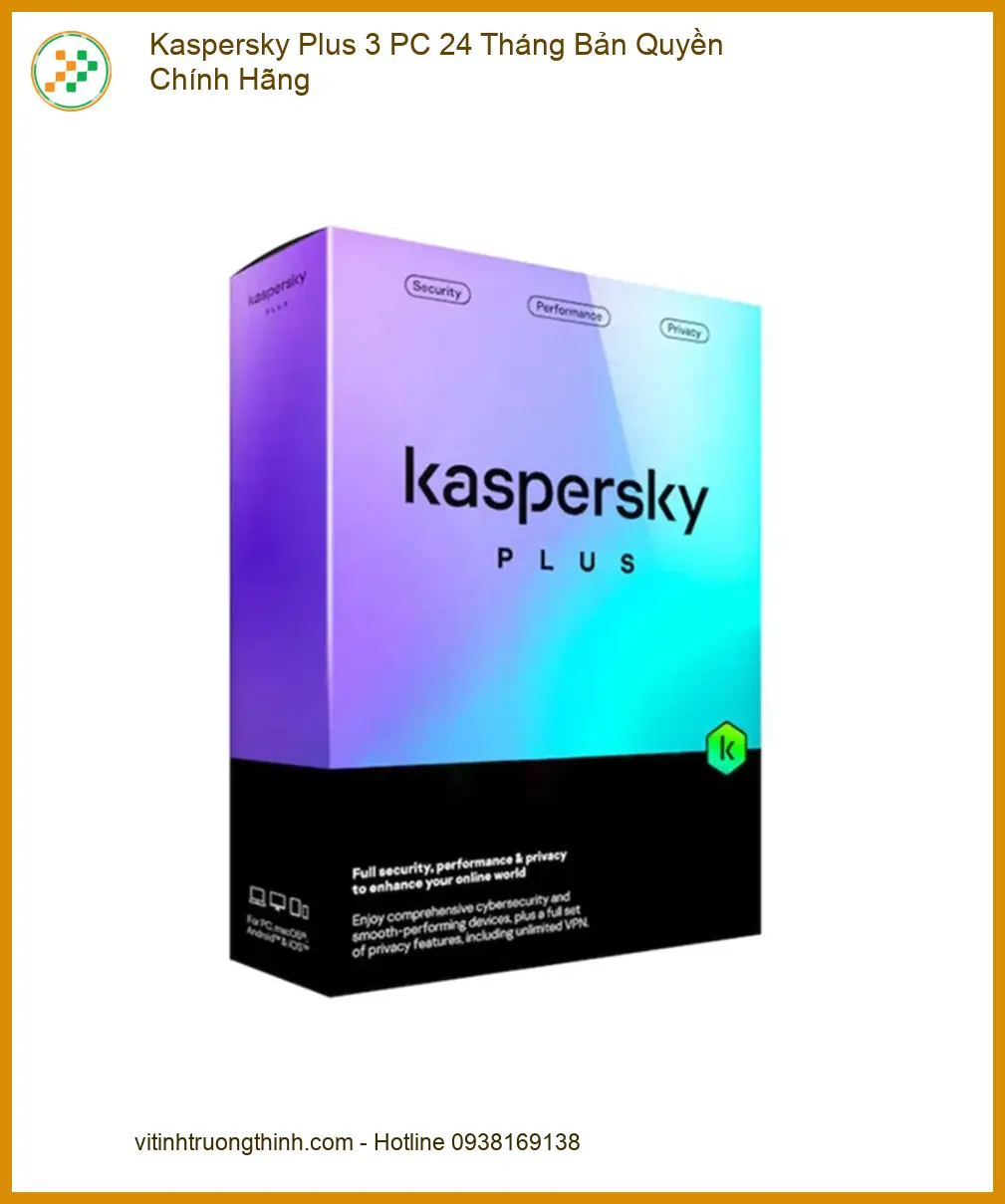 Antivirus Kaspersky Plus 3 PC 24 Tháng Bản Quyền - Cài Đặt Nhanh Tận Nơi TPHCM Giá Rẻ