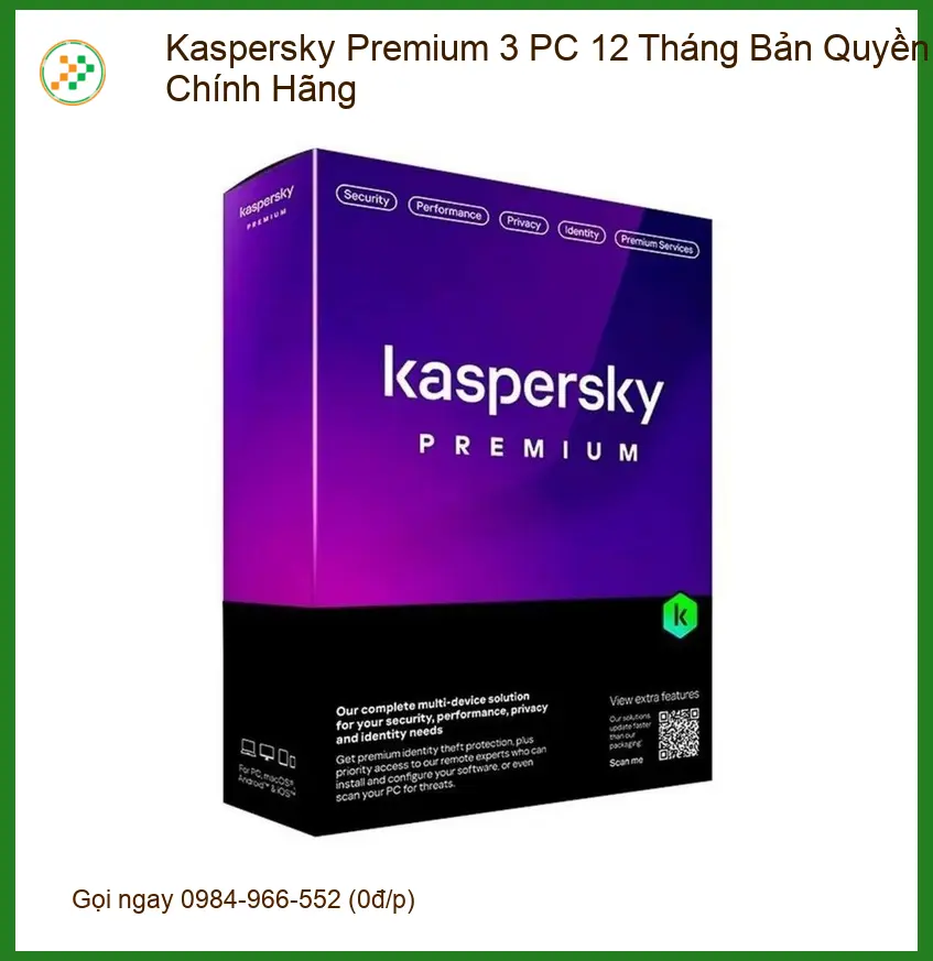 Antivirus Kaspersky Premium 3PC 12 Tháng - Cài đặt TPHCM | Giá tốt tại cửa hàng