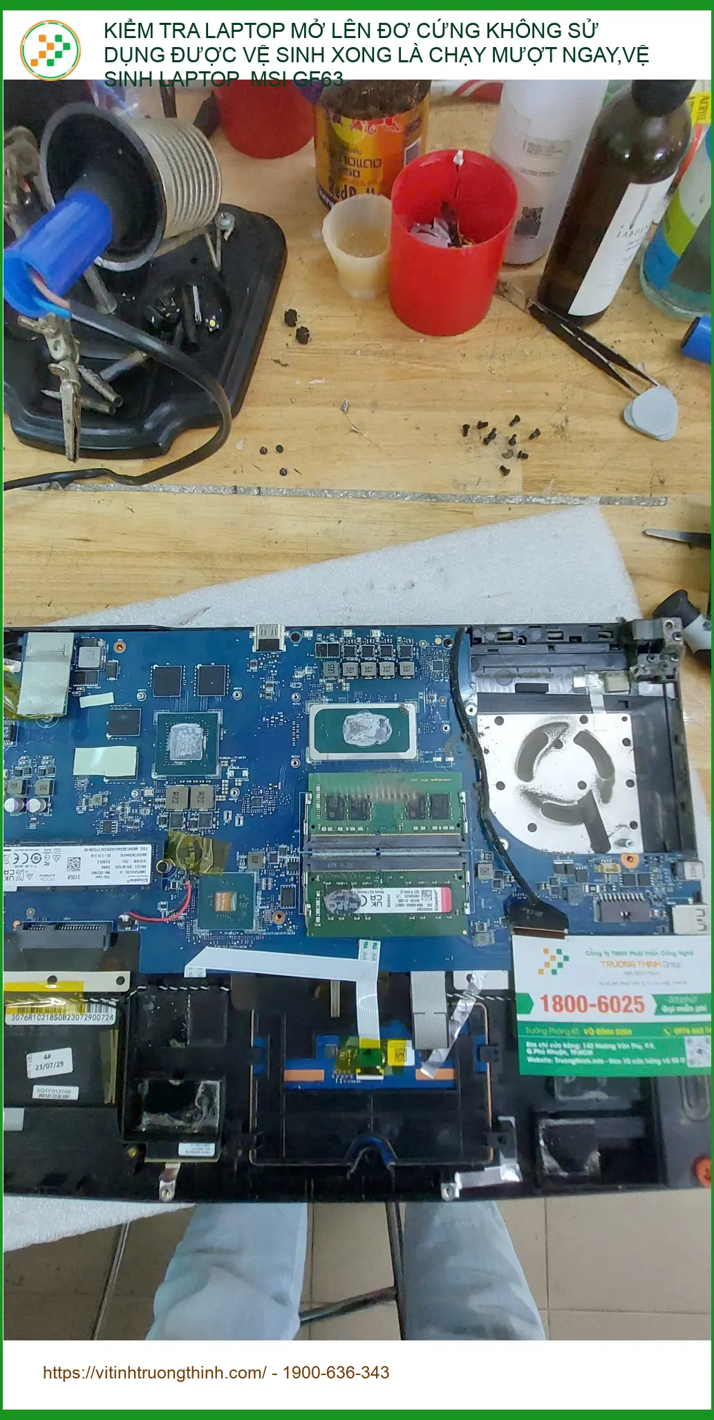Trung tâm vệ sinh laptop MSI GF63 Quận Phú Nhuận – Anh Khoa review máy đơ cứng chạy mượt ngay
