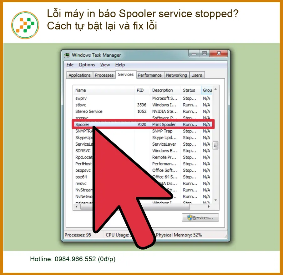 Lỗi máy in báo Spooler service stopped? Cách bật lại & fix - Địa chỉ sửa uy tín TPHCM