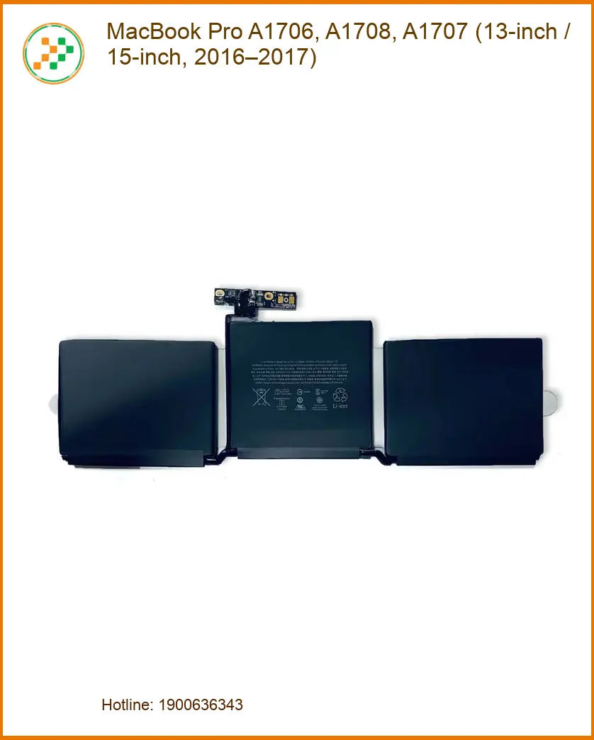 Pin Laptop MacBook Pro A1706 A1708 A1707 13-inch 15-inch - Thay Nhanh TPHCM
