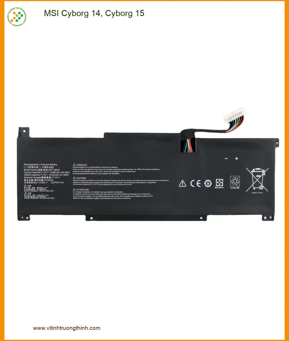 Pin Laptop MSI Cyborg 14, 15 - Thay Pin Nhanh, Giá Rẻ TPHCM